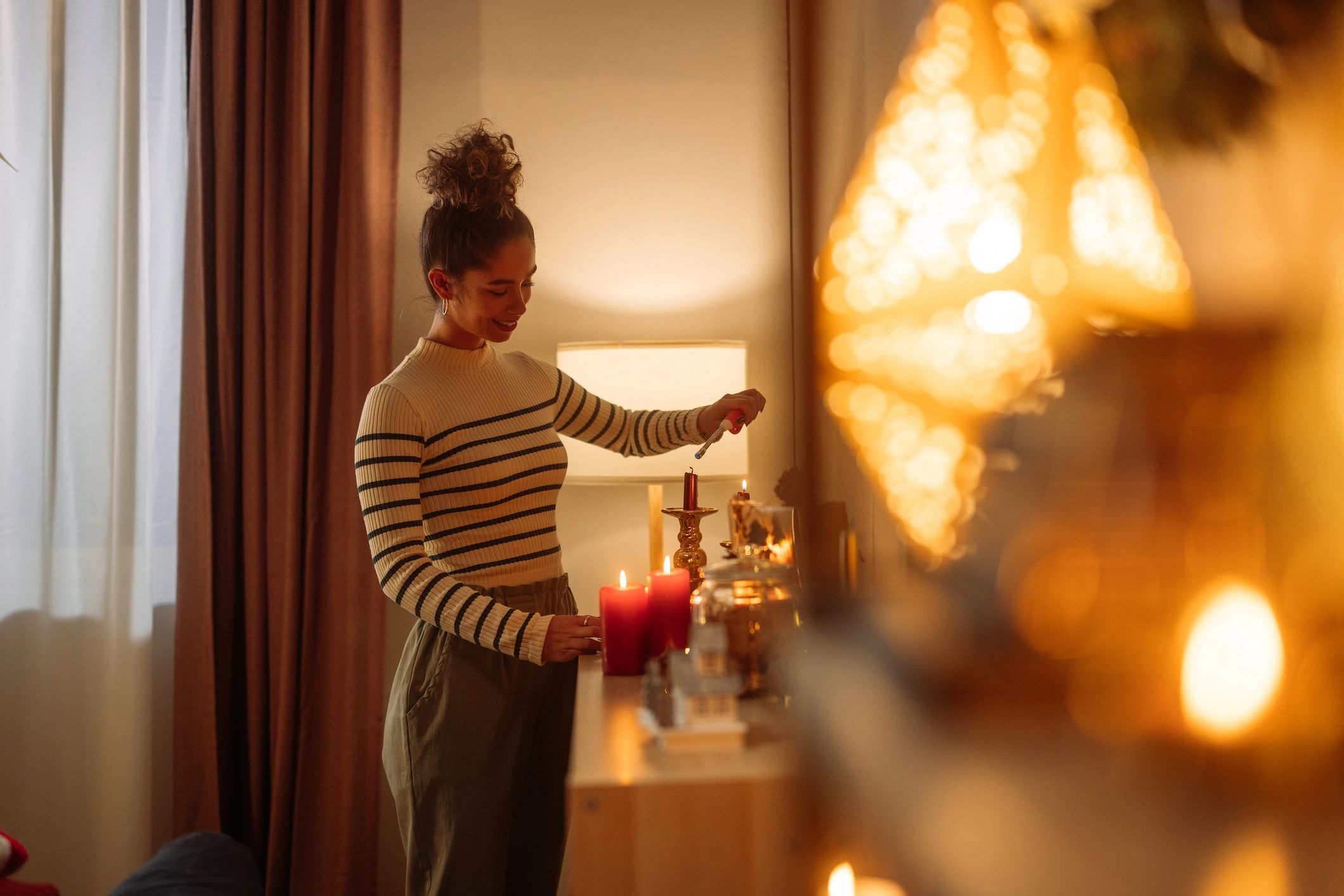 Spa wellness candles and skincare atmosphere at Accent Beauty in Denver